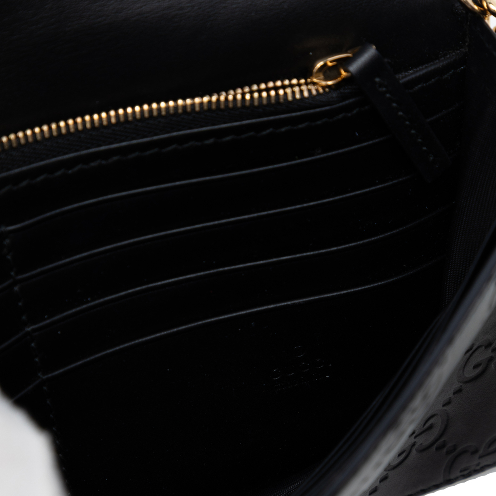 Pre-Loved Gucci Guccissima Interlocking G Wallet On Chain - Picture 6 of 8